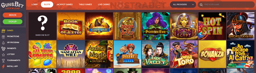 GunsBet casino slot games